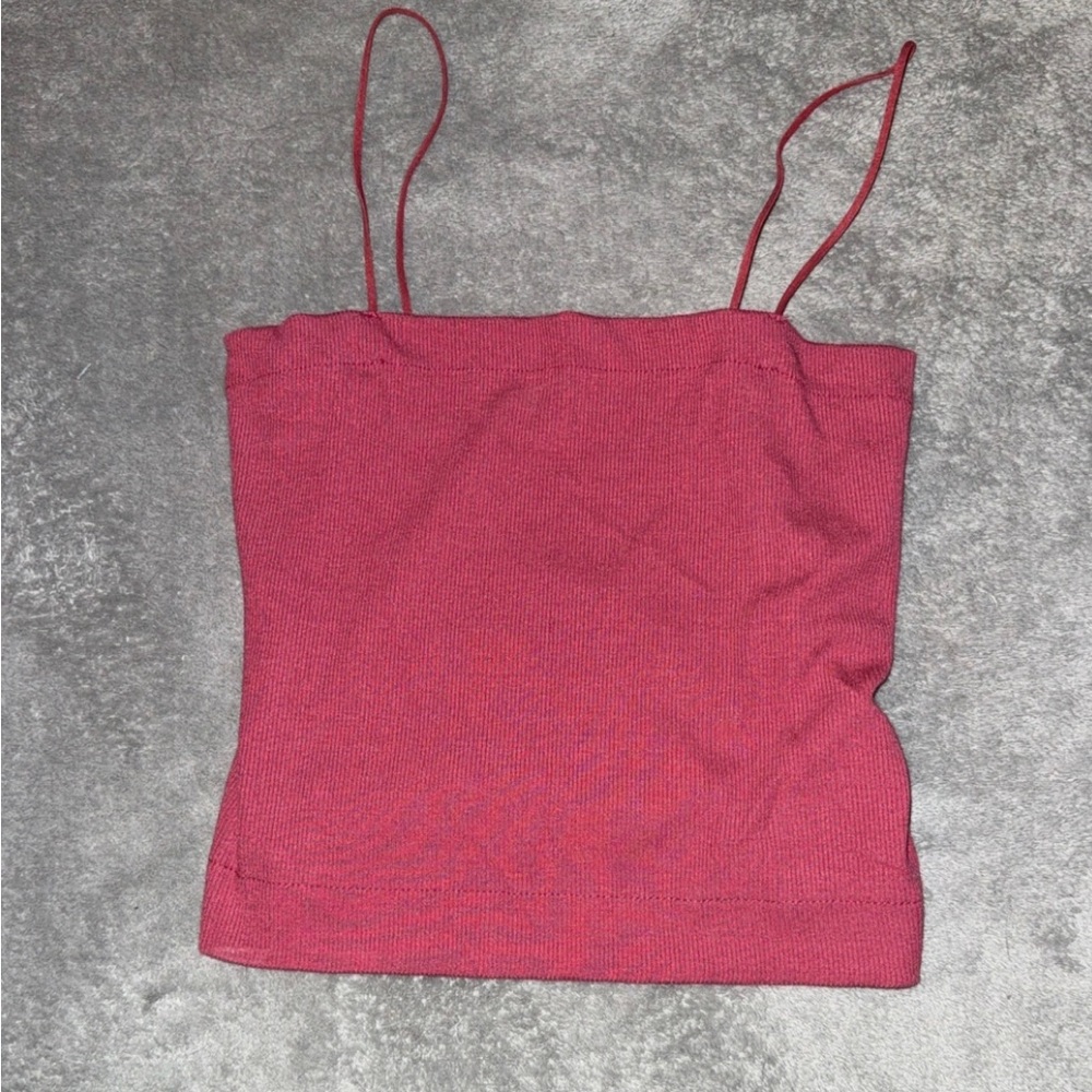 American Eagle Outfitters Pink Fitted Crop Camisole